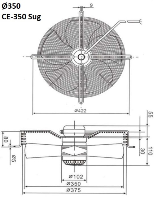 VIFTE 350 4P SUG M/GITTER