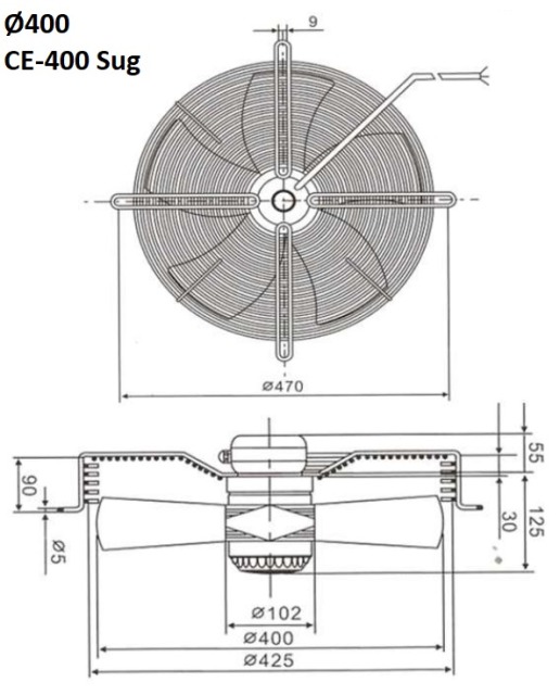 VIFTE 400 4P SUG M/GITTER