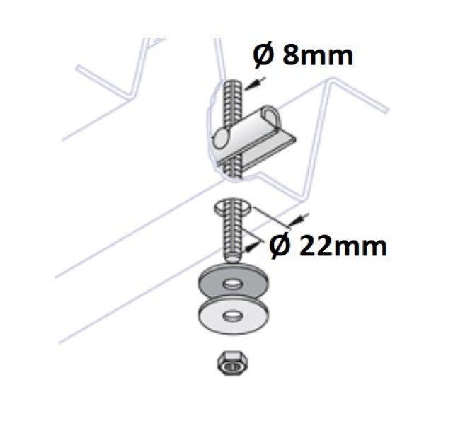 Vippeanker M8x200mm