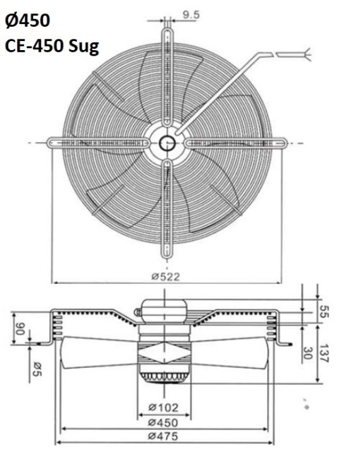 VIFTE 450 4P SUG M/GITTER